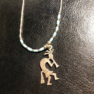Vintage Kokopeli Native American sterling necklace